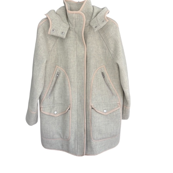 J Crew Italian Wool Coat in Light Gray by Nello Gori- Sz 4 - Picture 3 of 6